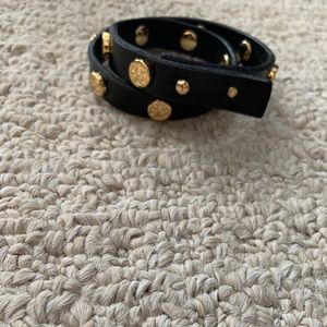 Tory Burch Leather Double Wrap Bracelet